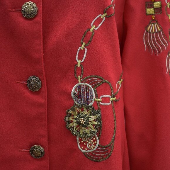 Anne French Couture Wool Embroidered/beade… - Picture 4 of 10